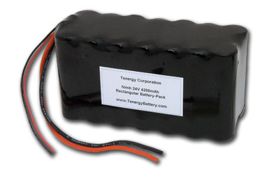 AT: Tenergy 24V 3800mAh NiMH Rechargeable Battery Pack (20S1P, 91.2Wh, 10A Rate, 2 Sets of Bare Leads)