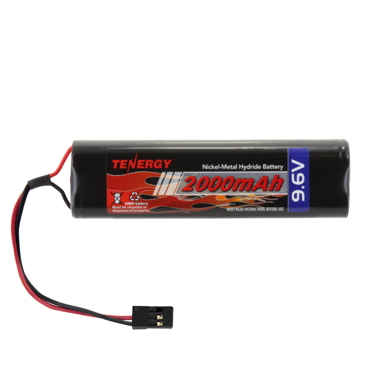 Tenergy NiMH 9.6V 2000mAh Square Rechargeable Transmitter Battery Pack, NT8S600B, for RC Airplanes and Cars