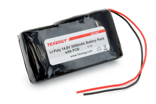 AT: Tenergy LiPo 14.8V 3000mAh Rechargeable Battery Pack (4S1P, 44.4Wh, 5A Rate)