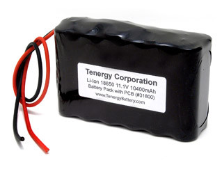 AT: Tenergy Li-ion 11.1V 10400mAh Rechargeable Battery Pack w/ PCB (3S4P, 115.44Wh, 9A Rate) **DGR-A
