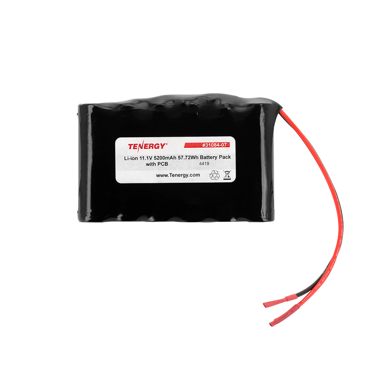 AT: Tenergy Li-ion 18650 11.1V 5200mAh Rechargeable Battery Pack w/ PCB (3S2P, 57.72Wh, 9A Rate)