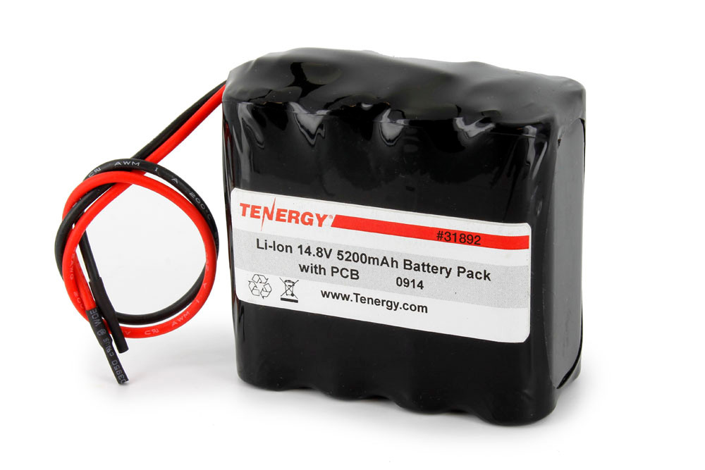 AT: Tenergy Li-ion 18650 14.8V 5200mAh Rechargeable Battery Pack w/ PCB (4S2P, 76.96Wh, 6A Rate)