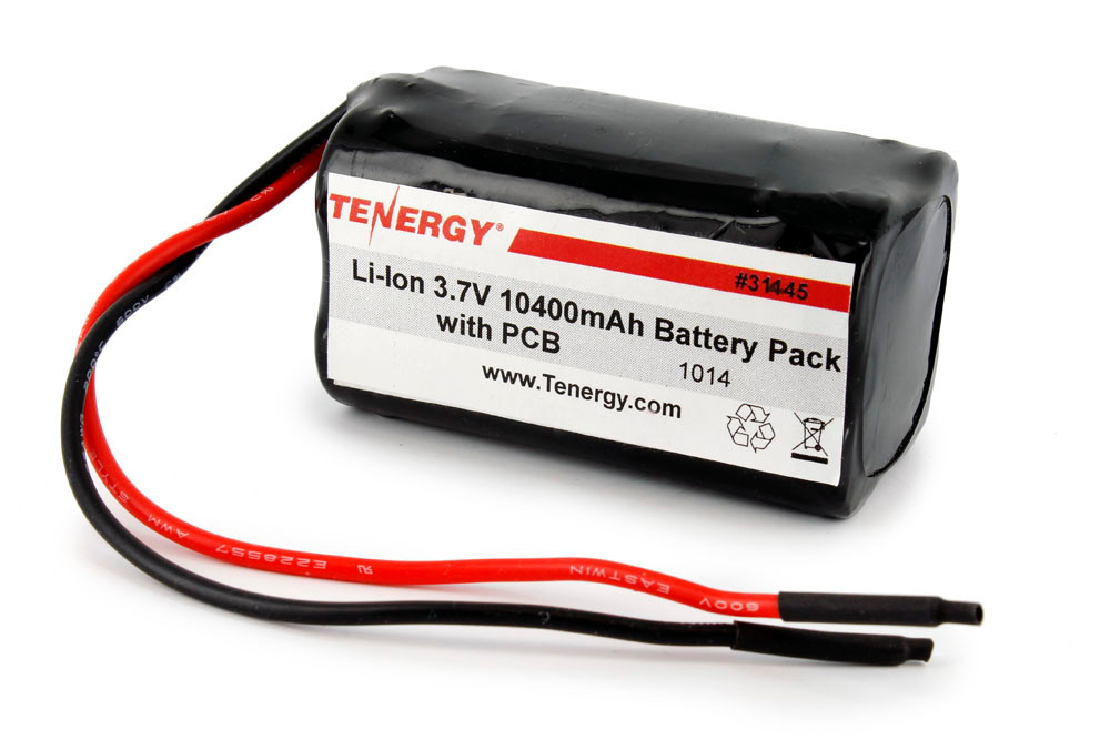 AT: Tenergy Li-ion 3.7V 10400mAh Rechargeable Battery Pack w/ PCB (1S4P, 38.48Wh, 6A Rate)