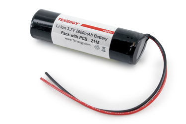 Tenergy Li-ion 3.7V 2600mAh Rechargeable Battery Pack w/ PCB (1S1P, 9.62Wh, 3.5A Rate)