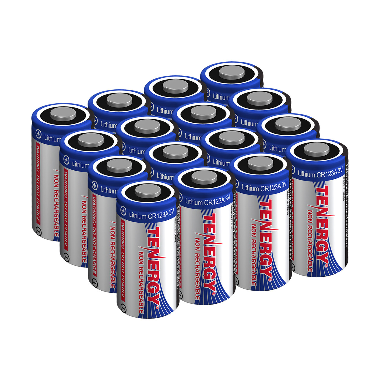 Tenergy 16 Pack Lithium CR123A 3V Non-rechargeable Batteries w/ PTC - [Non-Rechargeable]