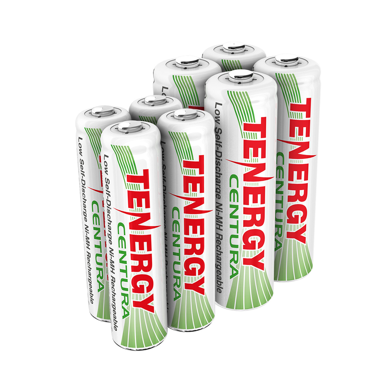 Combo: 8pcs Tenergy Centura NiMH 1.2V Rechargeable Batteries, (4AA/4AAA)