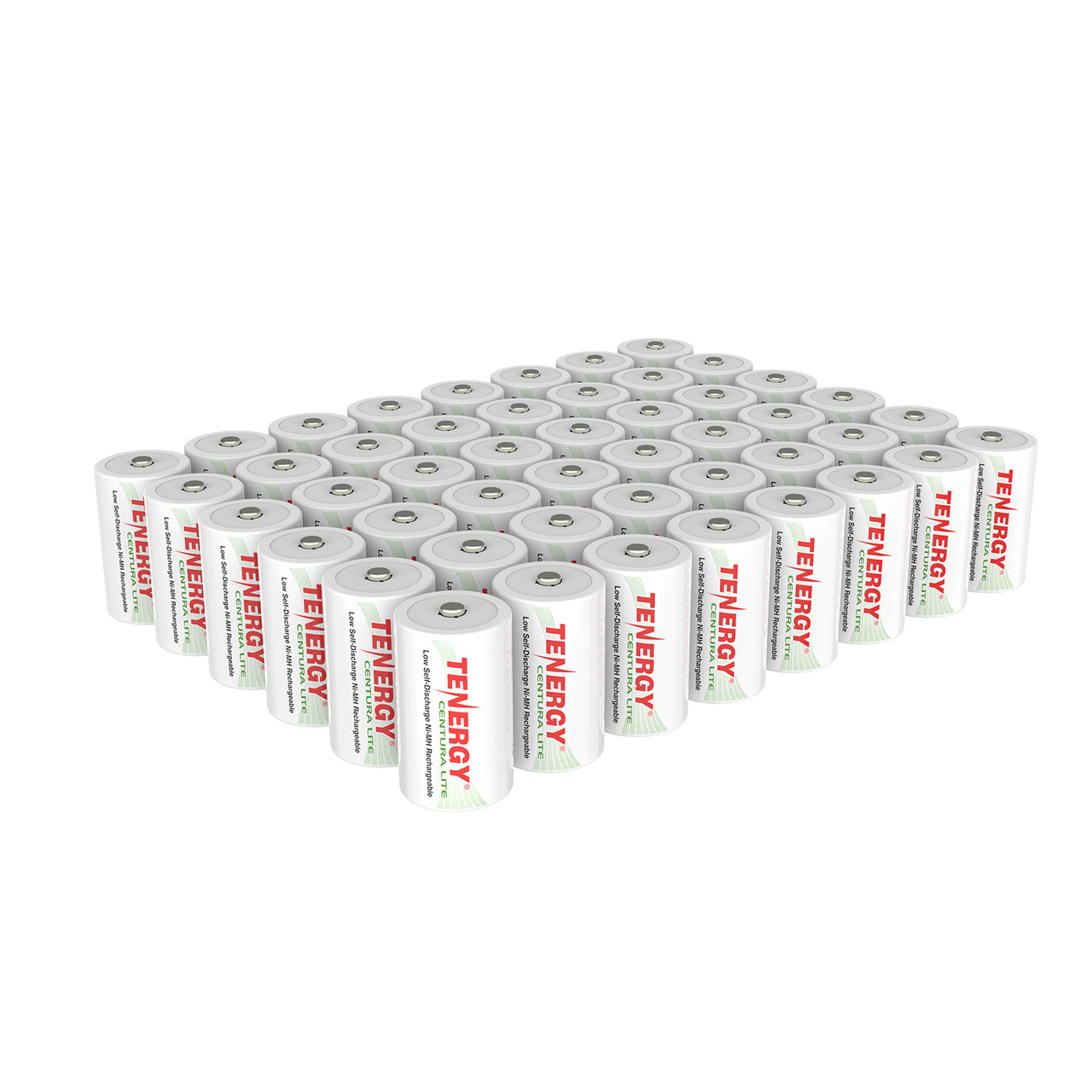 48pcs Tenergy Centura Lite NiMH D 1.2V 3000mAh Rechargeable Batteries