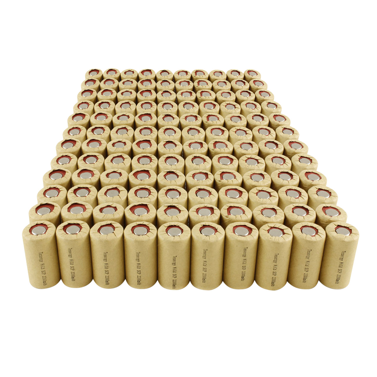 120pcs Tenergy NiCd SubC 2200mAh Paper Wrapped Flat Top Rechargeable Batteries