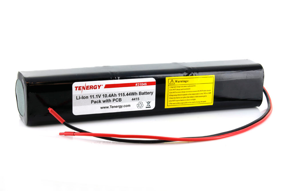 AT: Tenergy Li-ion 18650 11.1V 10400mAh Rechargeable Battery Pack w/ PCB (3S4P, 115.44Wh, 9A Rate)**DGR-A