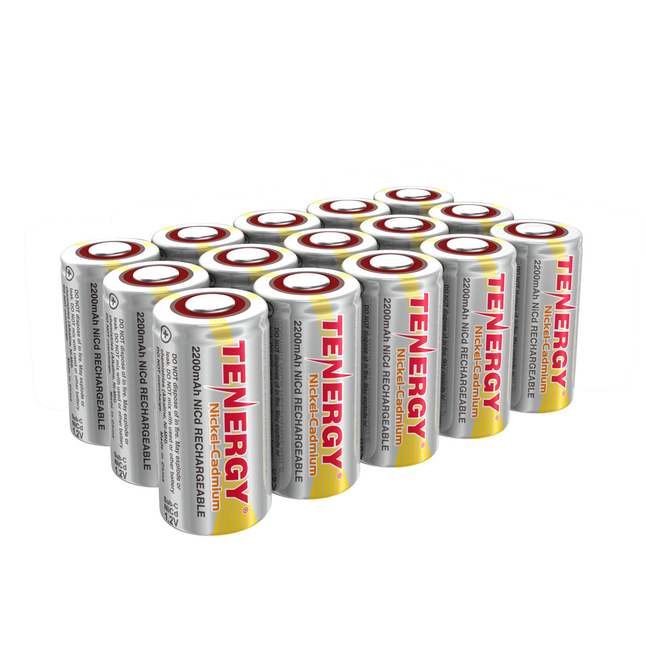 COMBO: 15 pcs of NiCd Sub C 2200mAh Batteries for Power Tools Flat Top No Tabs