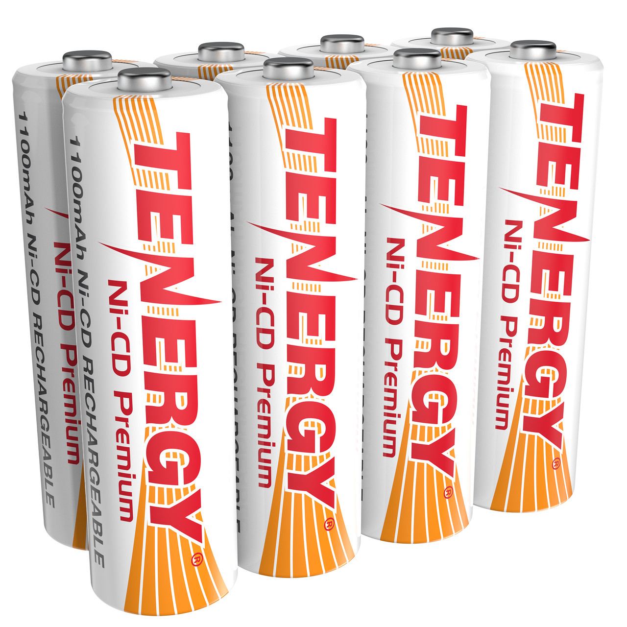 Tenergy Premium NiCd AA 1100mAh Rechargeable Batteries for Solar Lights 8 Pack