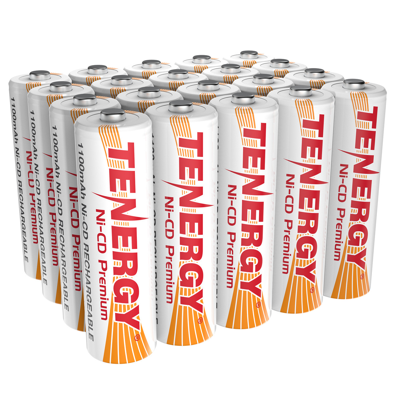 Tenergy Premium NiCd AA 1100mAh Rechargeable Batteries for Solar Lights 20 Pack