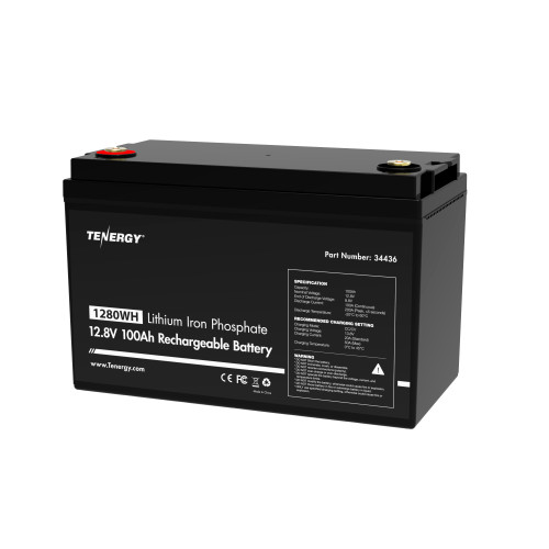 LiFePO4 12.8V 100AH Battery, Built-in 100A BMS, 4000+ Cycles