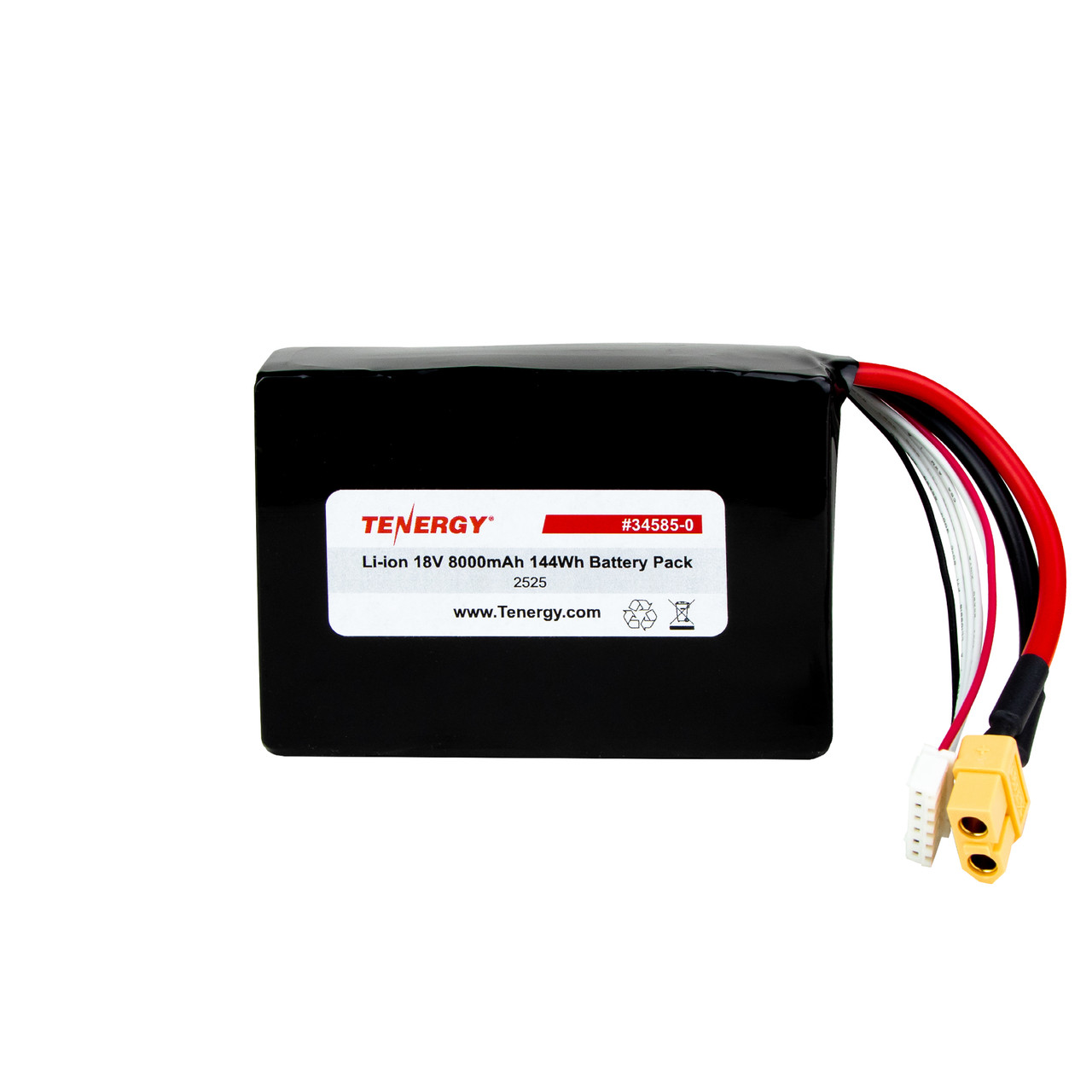 AT: Tenergy Li-ion Cylindrical 18650 18V 8000mAh Rechargeable Battery Pack (5S2P, 144Wh, 30A Discharge) Powered by Amprius