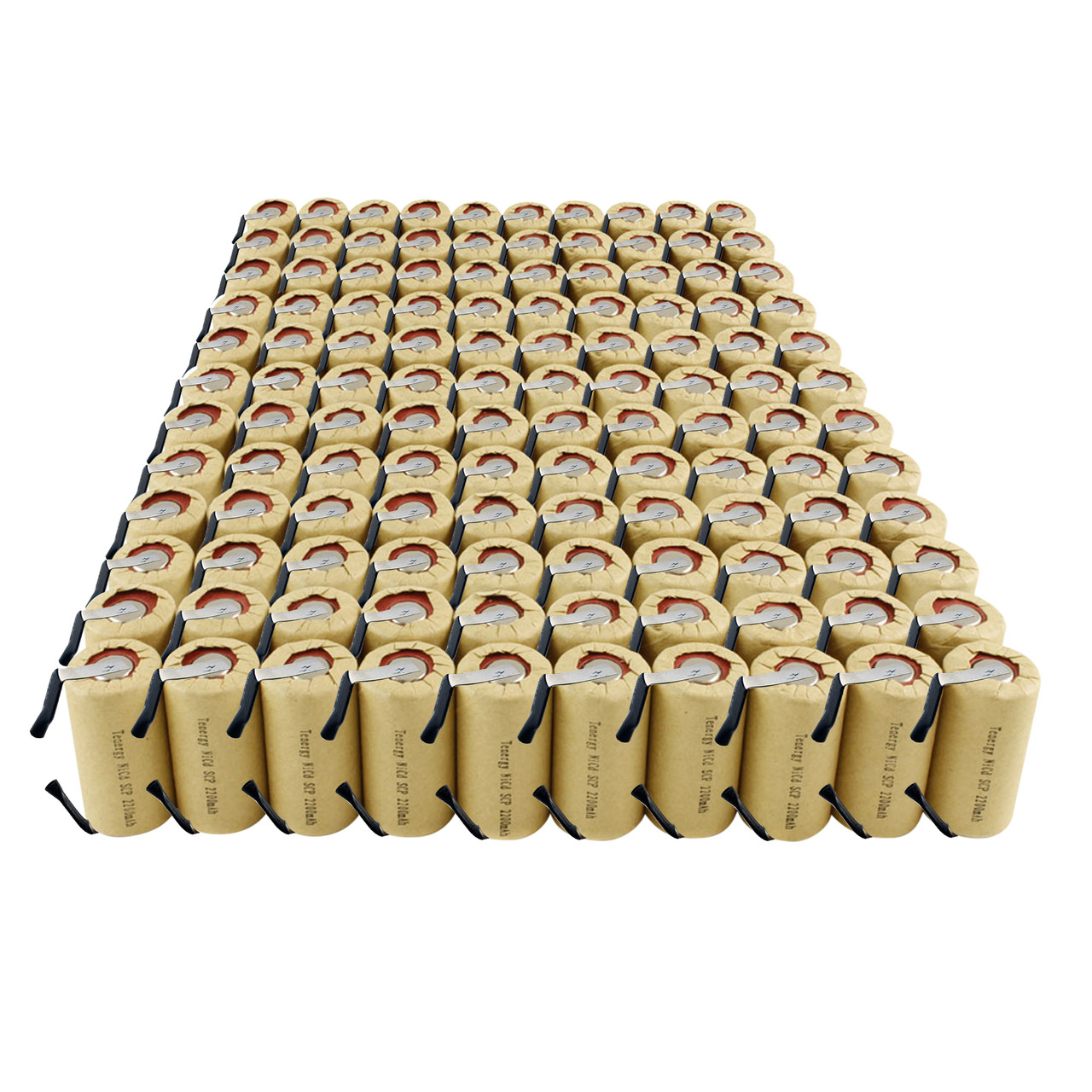 120pcs Tenergy SubC 2200mAh NiCd Paper Wrapped Rechargeable Battery w/ Tabs