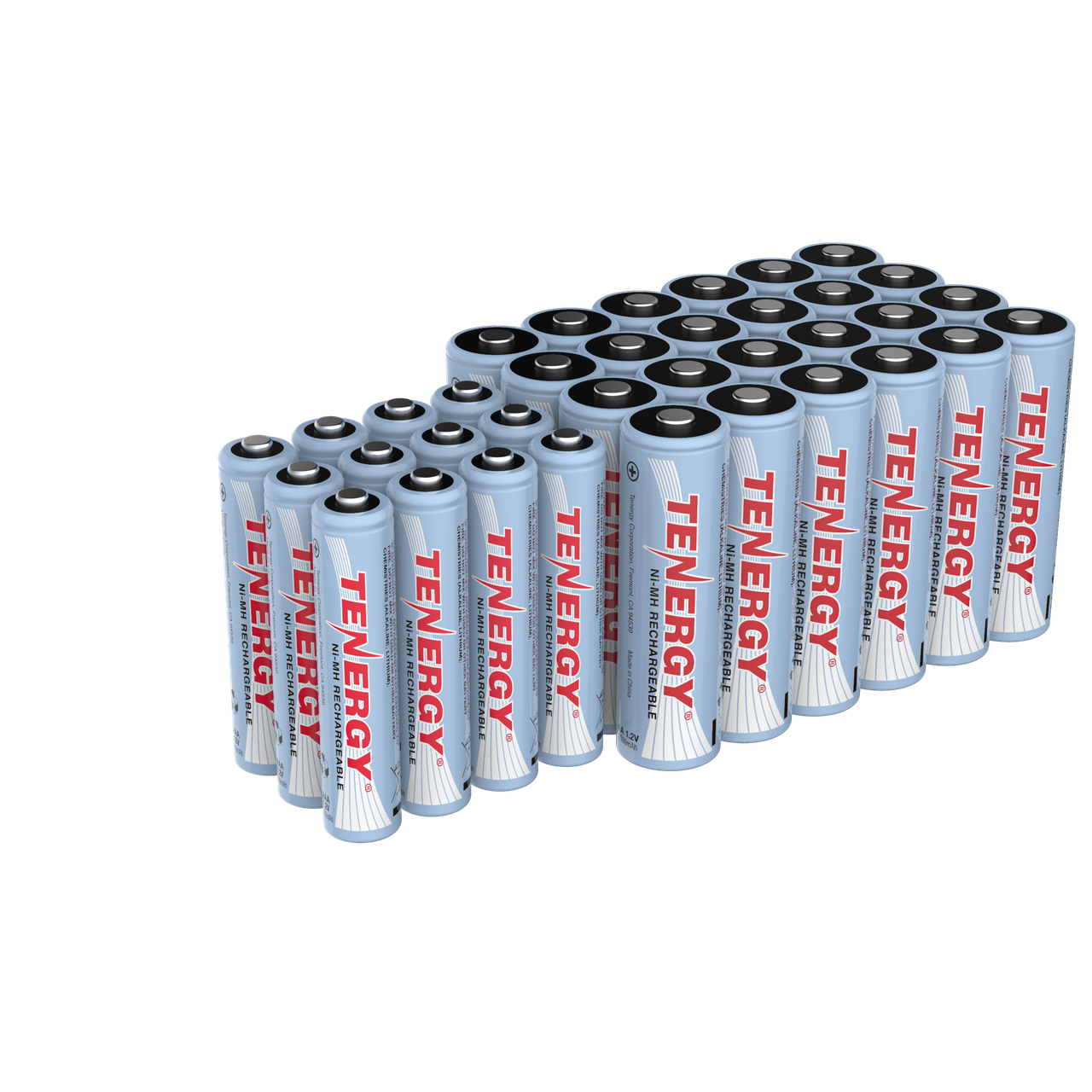 Combo: 36 pcs Tenergy NiMH Rechargeable Batteries (24AA/12AAA)