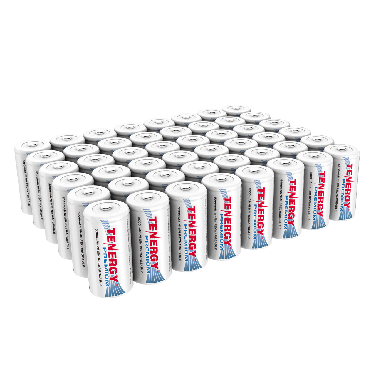 Combo: 48 pcs Tenergy Premium C 5000mAh NiMH Rechargeable Batteries