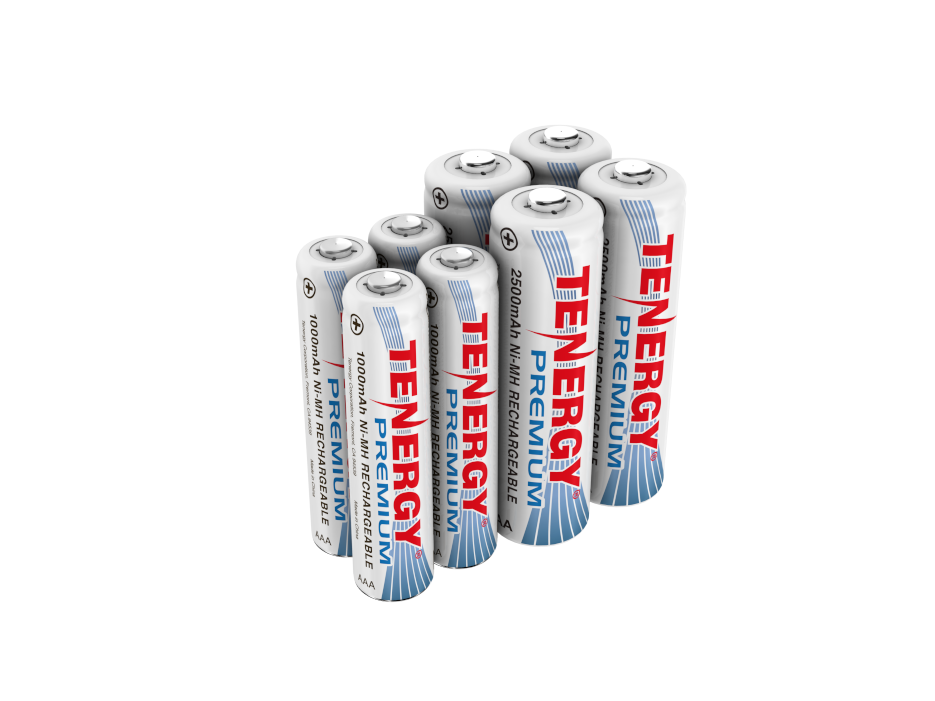 Combo: 8pcs Tenergy Premium NiMH Rechargeable Batteries (4AA/4AAA)