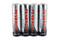 Four Tenergy 18650 3.7V batteries featuring Li-ion technology for high-drain electronic devices.