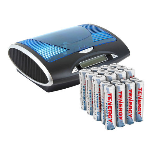 Tenergy High Drain AA AAA C and D Battery, 1.2V Rechargeable NiMH Batteries  Combo, 8-Pack 2500mAh AA Cells, 8-Pack 1000mAh AAA Cells, 4-Pack 5000mAh C