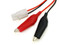 Alligator clips and Tamiya connector leads providing versatile terminal options for custom battery pack charging.