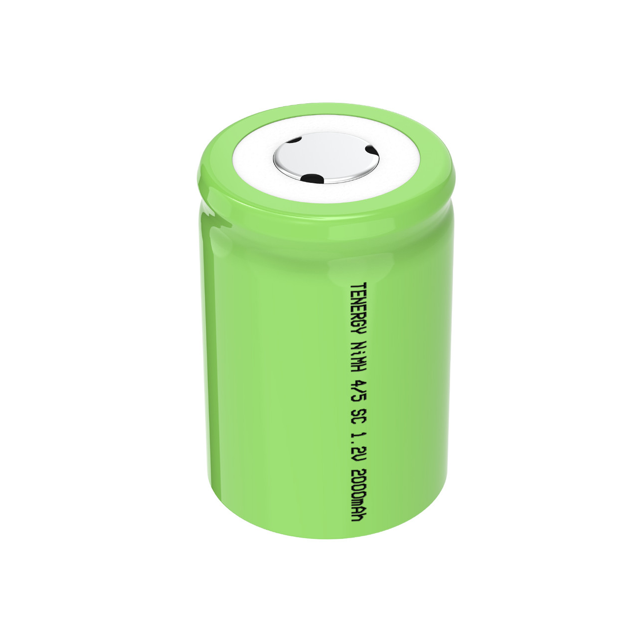 Tenergy 4/5 Sub C 2000mAh NiMH Flat Top Rechargeable Battery