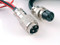 Aviation-style circular power connectors designed for secure electrical attachments in heavy-duty battery systems.