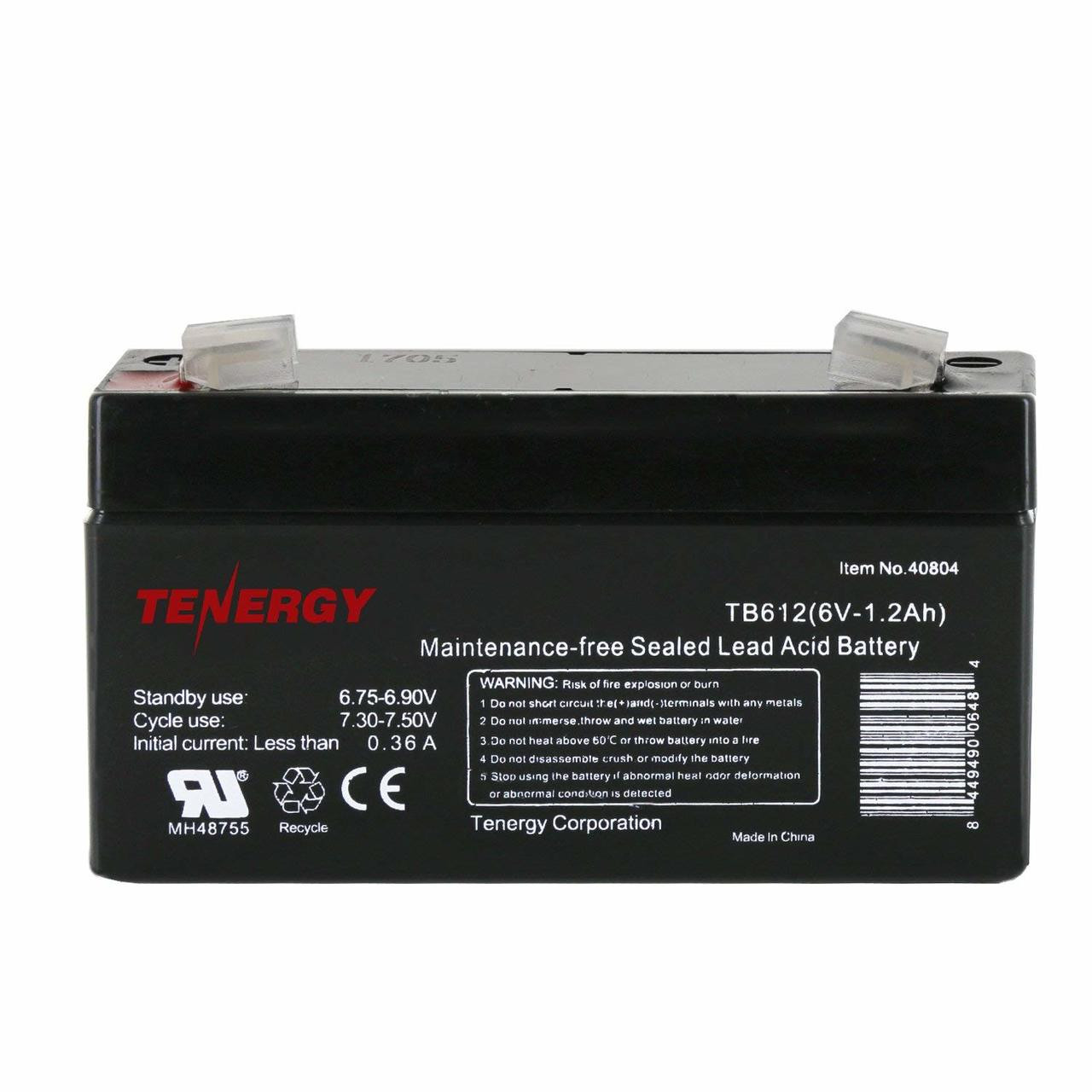Tenergy 6V 1.2AH (TB612) Maintenance-free Sealed Lead Acid (SLA) Battery