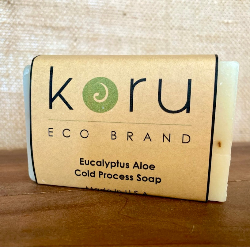 Eucalyptus Aloe Cold Process Artisian Soap with Plastic Free Packaging