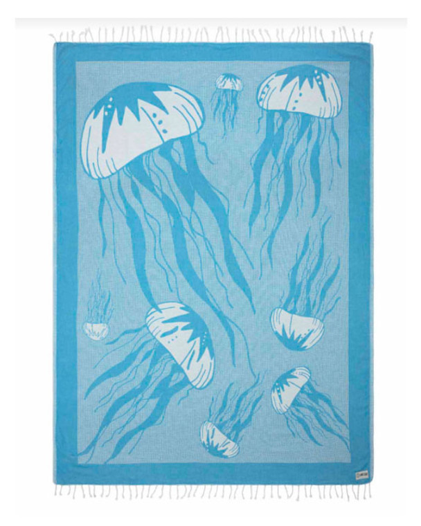 SAND CLOUD JELLYFISH LARGE TURKISH BEACH TOWEL