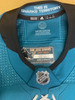 San Jose Sharks James Reimer Home Teal Game Worn Primegreen Jersey (3) Issued 4/22/22