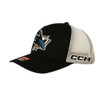 San Jose Sharks Black CCM Crest Logo Adjustable Hat