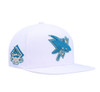 San Jose Sharks Mitchell & Ness Winter White Vintage Shark Snapback