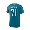 San Jose Sharks Fanatics #71 Celebrini N&N Teal Tee