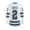 San Jose Sharks Adidas Evolve Away White Jersey - Will Smith #2