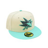 San Jose Sharks New Era 5950 Off-White Igloo Crest Logo Fitted Hat