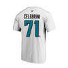San Jose Sharks Fanatics Macklin Celebrini #71 N&N White Tee