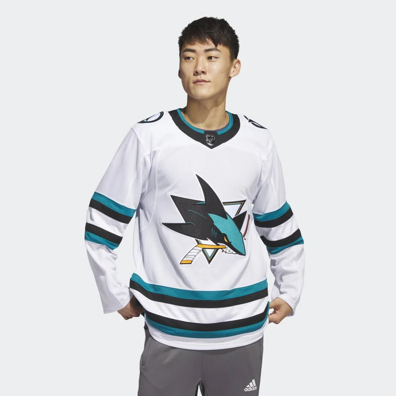 San Jose Sharks Men's Adidas Home Teal Authentic Blank Jersey