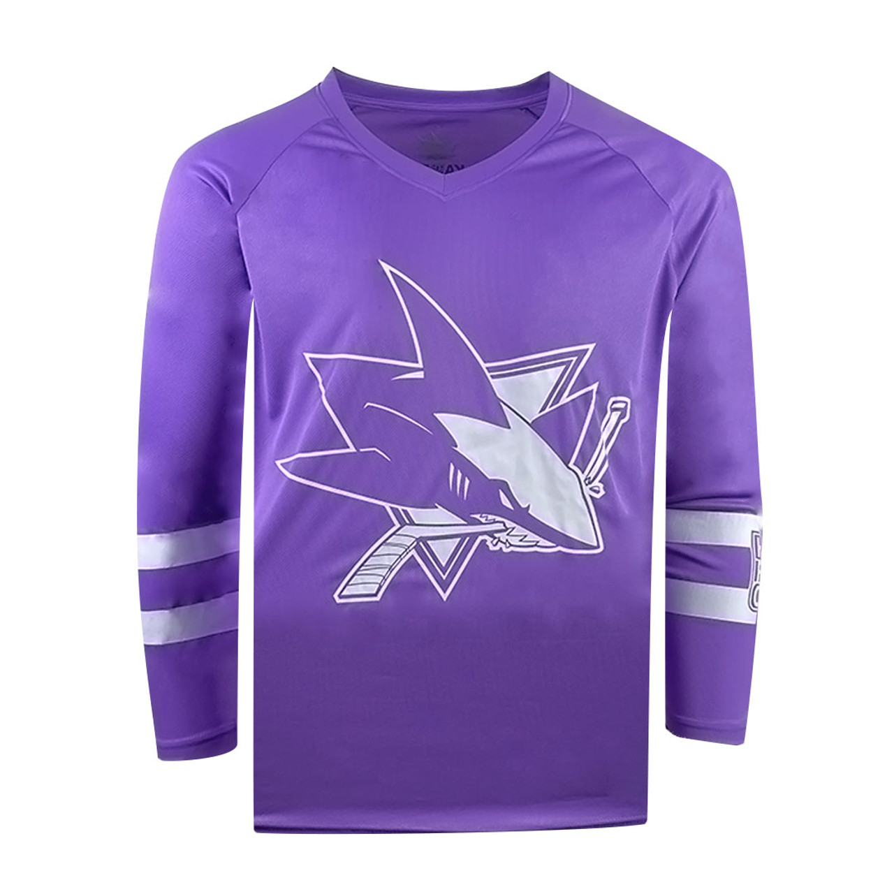 Hockey Fights Cancer San Jose Sharks Purple 255J Adidas NHL