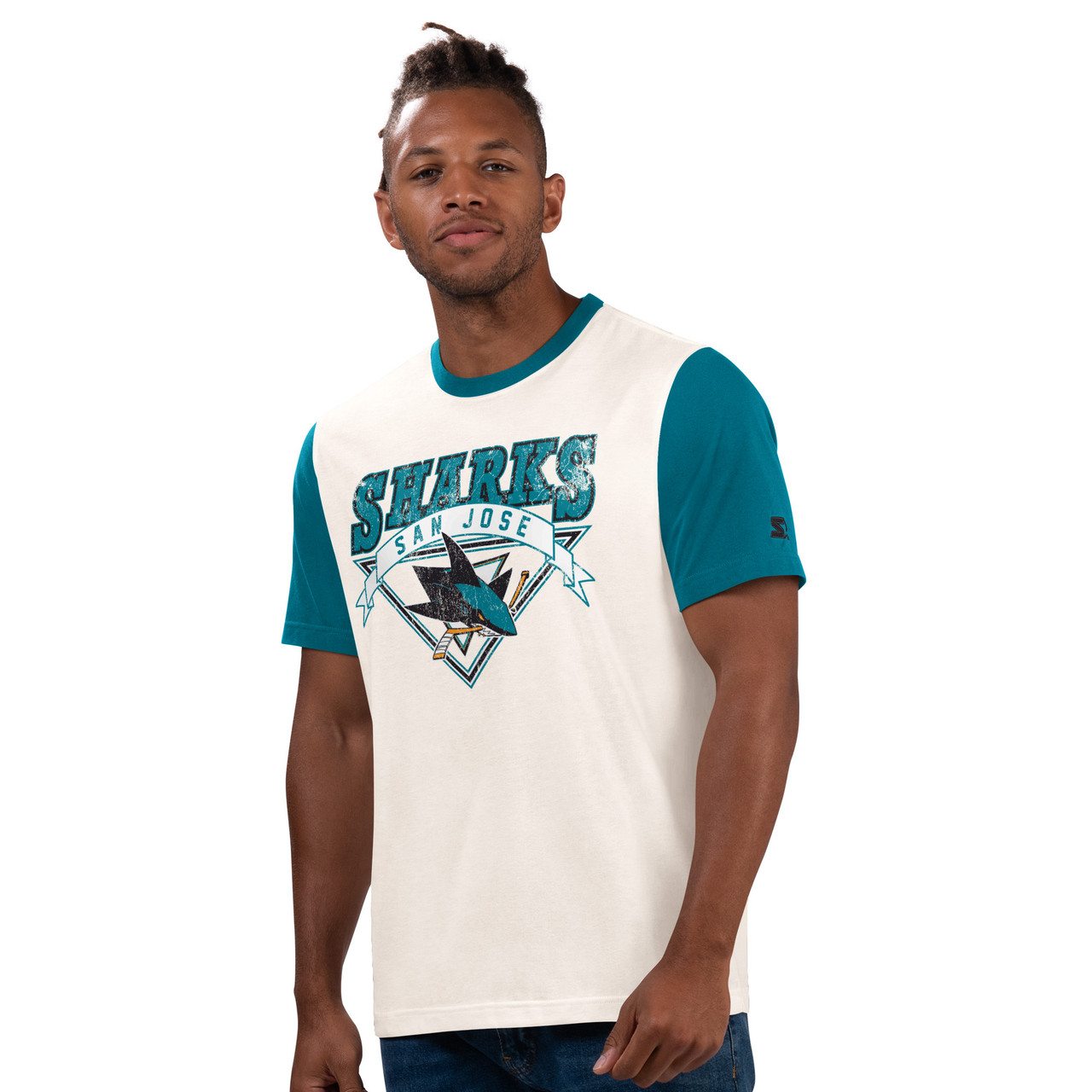 Fanatics Branded White San Jose Sharks Lace-Up Jersey T-Shirt