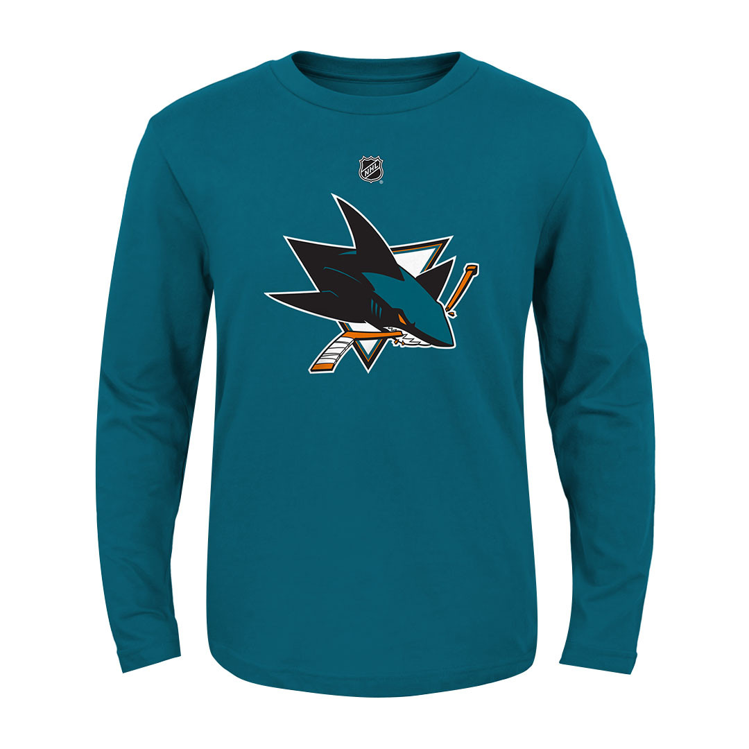 Youth San Jose Sharks Primary Logo Long Sleeve Tee