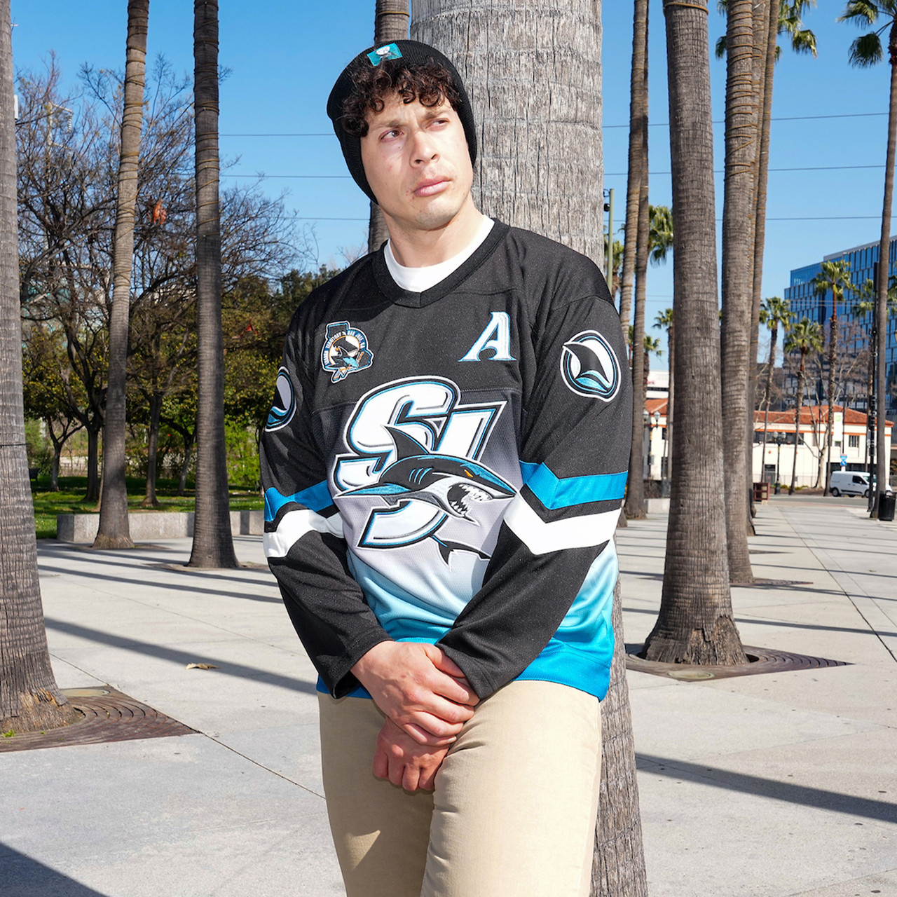 San Jose Sharks Authmade Mesh Hockey Top