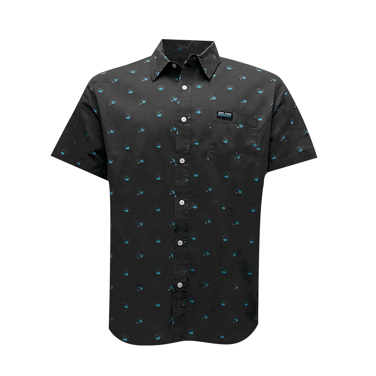 Men's San Jose Sharks Jack Sage Stealth Logo Button Down