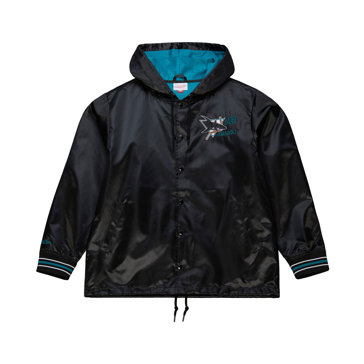 San Jose Sharks Mitchell & Ness Satin Coaches Vintage Jacket