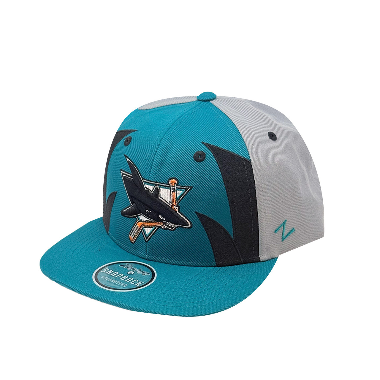 San Jose Sharks Zephyr Heritage Tri-Logo Heritage Snap Hat