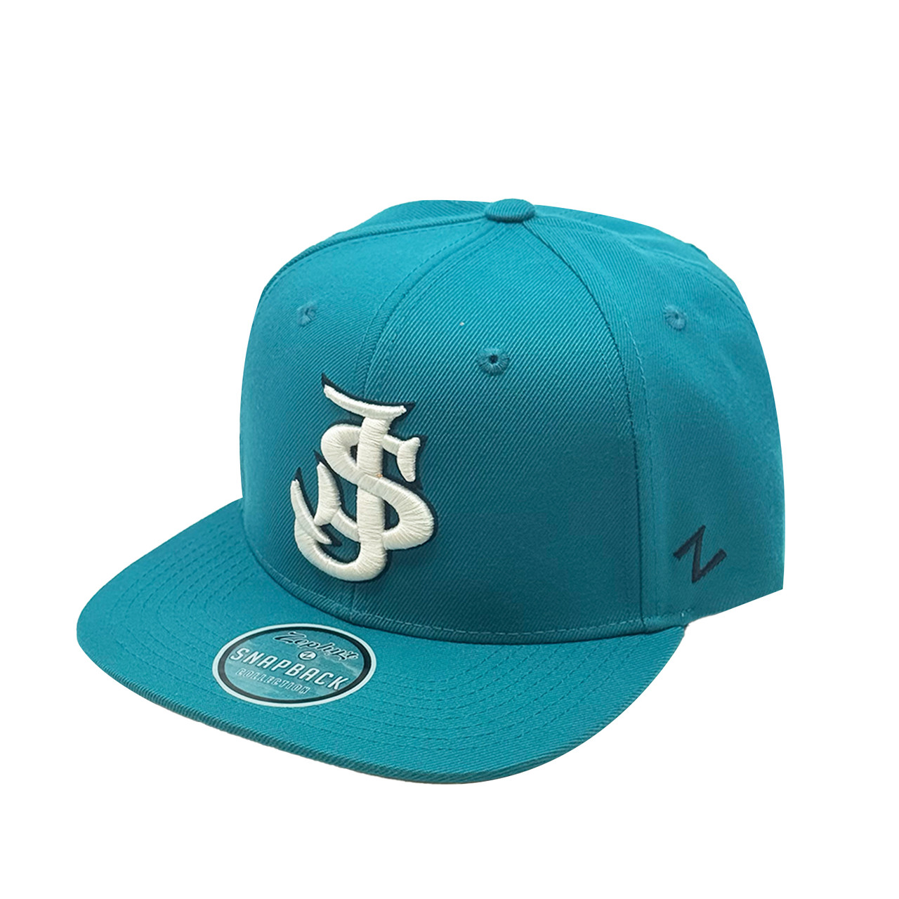 San Jose Sharks Zephyr SJ Teal Snap Hat