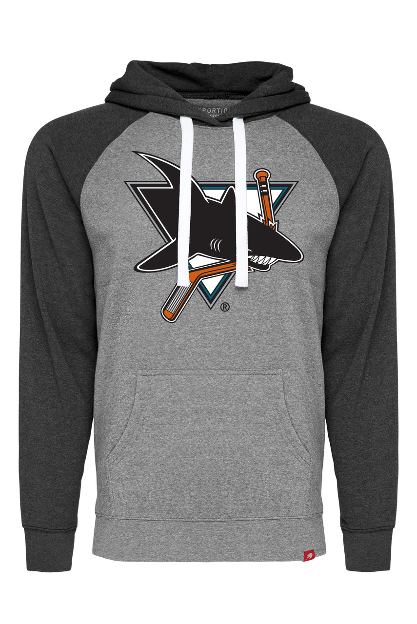 Sportiqe San Jose Sharks Gray Crewneck Sweater with Fin Logo