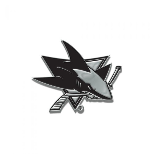 San Jose Sharks Auto Emblem - Chrome Metal