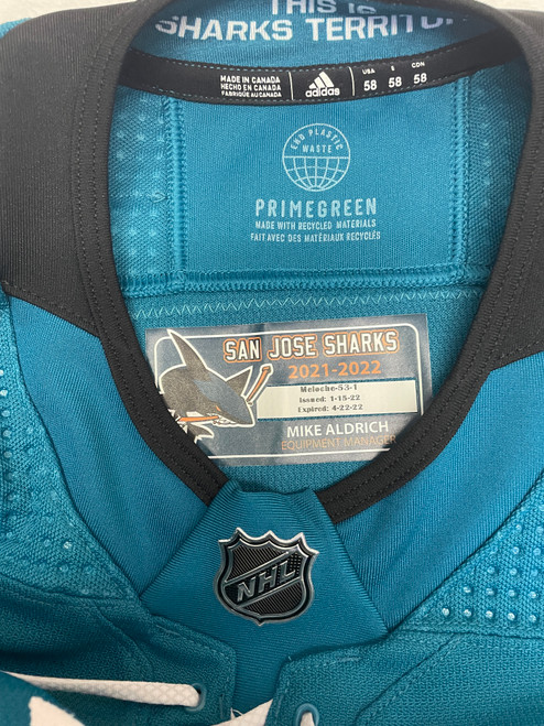 San Jose Sharks Adidas Primegreen Liam Gilmartin #45 Teal Home Jersey (Training Camp Issued)