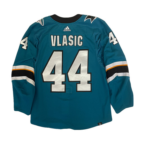 San Jose Sharks Marc-Edouard Vlasic Home Game Worn Primegreen Jersey (1) Issued 1/15/22
